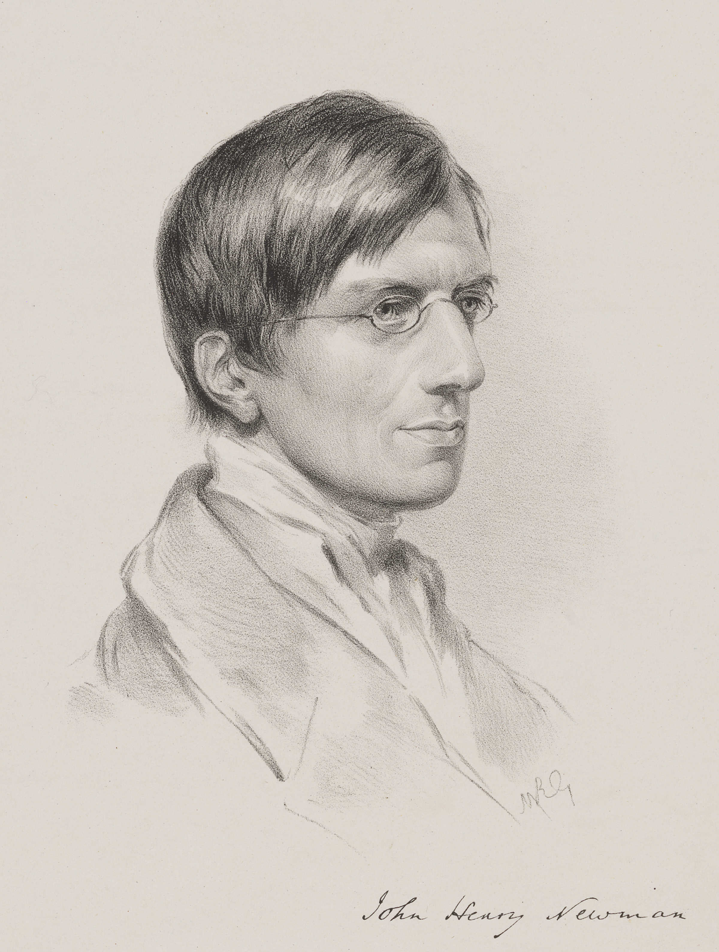 John Henry Newman, lithograph by J. A. Vintner, 1850, after a drawing by Maria Giberne, 1842
